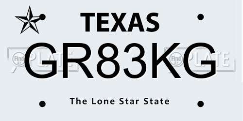 GR83KG Texas License Plate