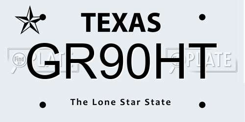 GR90HT Texas License Plate