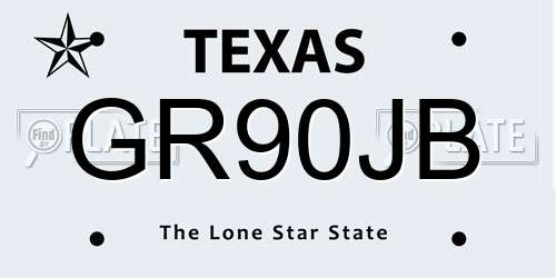 GR90JB Texas License Plate