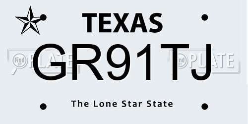 GR91TJ Texas License Plate