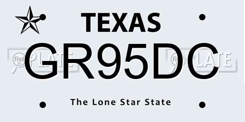 GR95DC Texas License Plate
