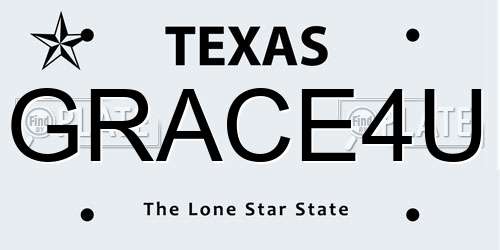 GRACE4U Texas License Plate