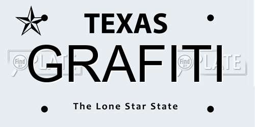 GRAFITI Texas License Plate