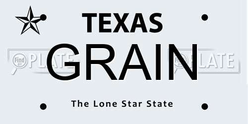 GRAIN Texas License Plate