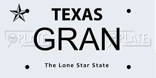 GRAN Texas License Plate