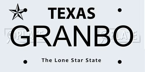 GRANBO Texas License Plate