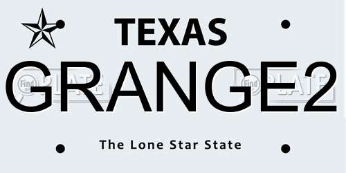 GRANGE2 Texas License Plate