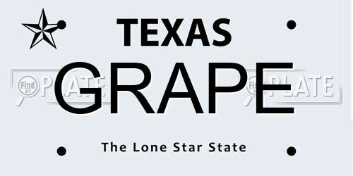 GRAPE Texas License Plate