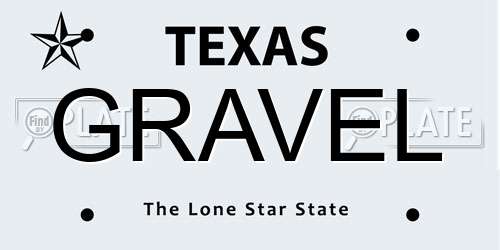 GRAVEL Texas License Plate