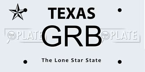 GRB Texas License Plate