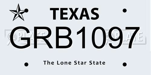 GRB1097 Texas License Plate