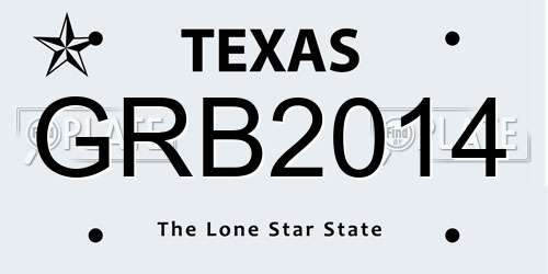 GRB2014 Texas License Plate