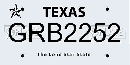 GRB2252 Texas License Plate