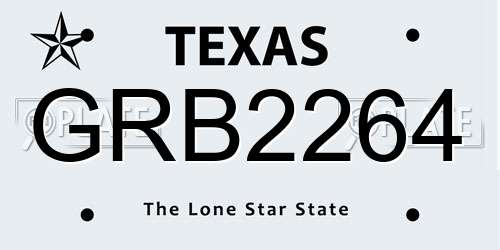 GRB2264 Texas License Plate