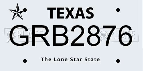 GRB2876 Texas License Plate