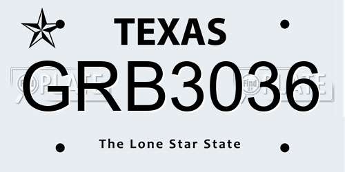 GRB3036 Texas License Plate