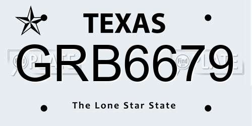 GRB6679 Texas License Plate