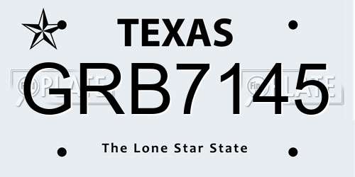 GRB7145 Texas License Plate