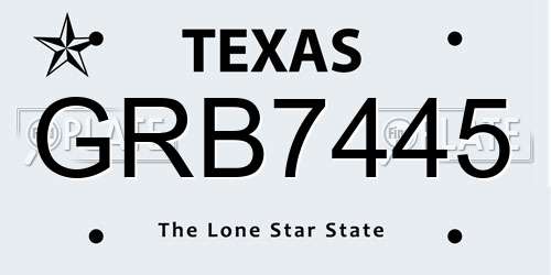 GRB7445 Texas License Plate