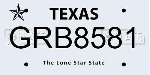 GRB8581 Texas License Plate