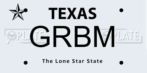 GRBM Texas License Plate