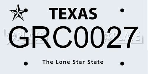 GRC0027 Texas License Plate