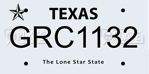 GRC1132 Texas License Plate