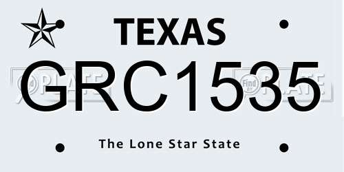 GRC1535 Texas License Plate