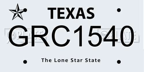 GRC1540 Texas License Plate