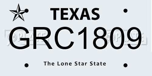 GRC1809 Texas License Plate