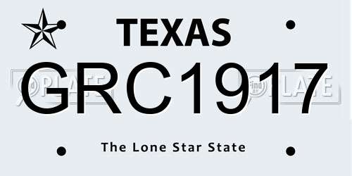 GRC1917 Texas License Plate