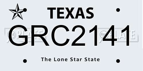 GRC2141 Texas License Plate