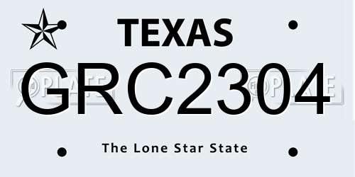 GRC2304 Texas License Plate