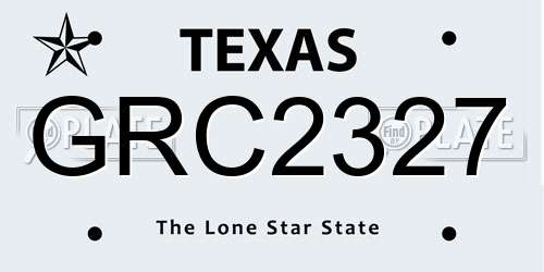 GRC2327 Texas License Plate