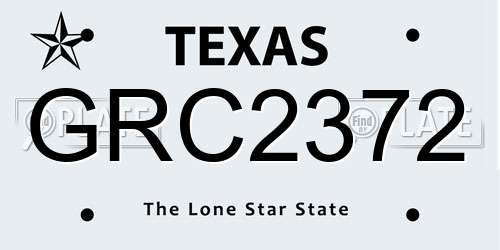 GRC2372 Texas License Plate