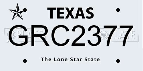GRC2377 Texas License Plate