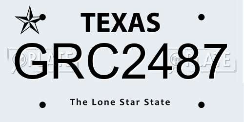 GRC2487 Texas License Plate