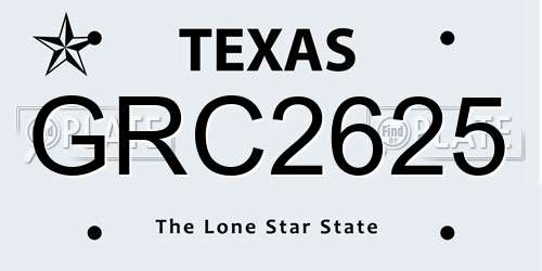 GRC2625 Texas License Plate
