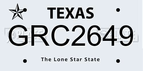 GRC2649 Texas License Plate