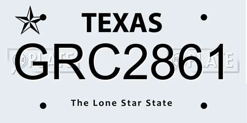 GRC2861 Texas License Plate