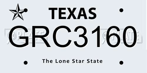 GRC3160 Texas License Plate