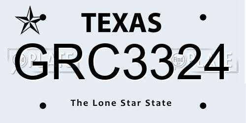 GRC3324 Texas License Plate