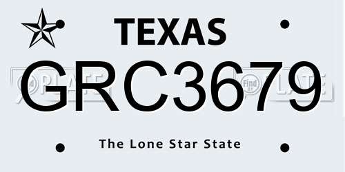 GRC3679 Texas License Plate