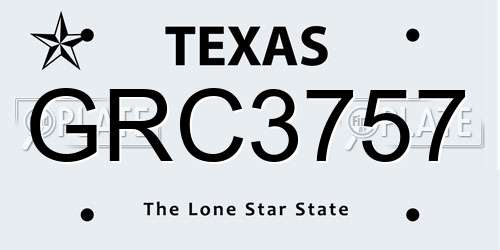 GRC3757 Texas License Plate