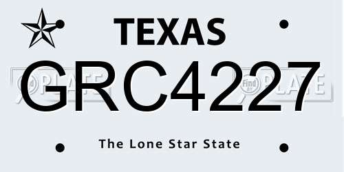 GRC4227 Texas License Plate