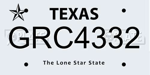GRC4332 Texas License Plate