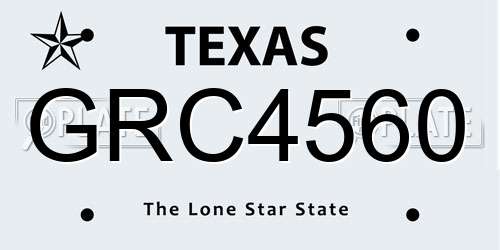 GRC4560 Texas License Plate