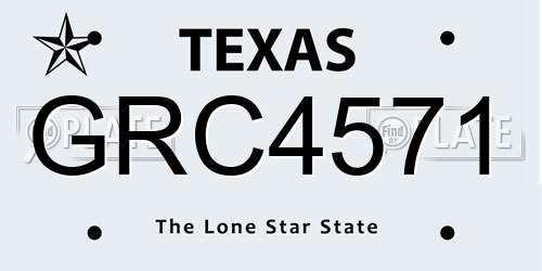 GRC4571 Texas License Plate