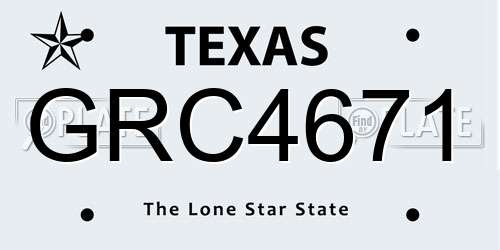 GRC4671 Texas License Plate
