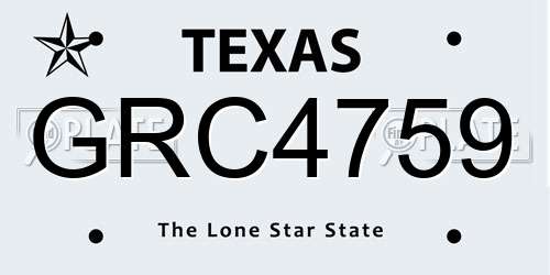 GRC4759 Texas License Plate